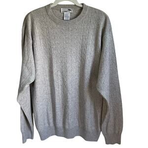 I Levrieri Cashmere Silk Sweater Cable Knit Sz L Crew Neck Italy Fisherman Soft